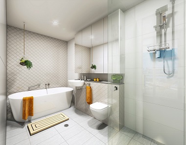 Evoke apartments Bathoom